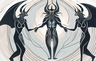 Three shadowy mythological creatures