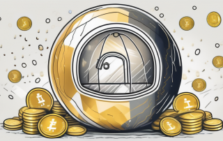 A safe filled with golden coins and a life insurance policy