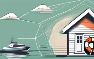 A life buoy and a house