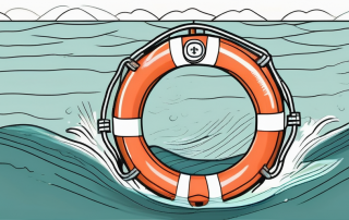 A lifebuoy floating on turbulent waters