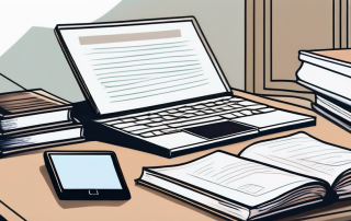 Bueroumgebung mit juristischen Dokumenten, Gesetzbuechern und digitalem Tablet auf einem Schreibtisch, wichtig fuer Rechtsschutzversicherung fuer Angestellte.