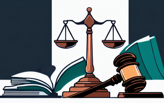 Richterhammer, juristische Buecher und Schutzschild Symbol, Thema Rechtsschutzversicherung, haeufige Missverstaendnisse bei Versicherungsschutz hervorgehoben