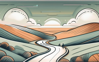 A secure path winding through a peaceful landscape