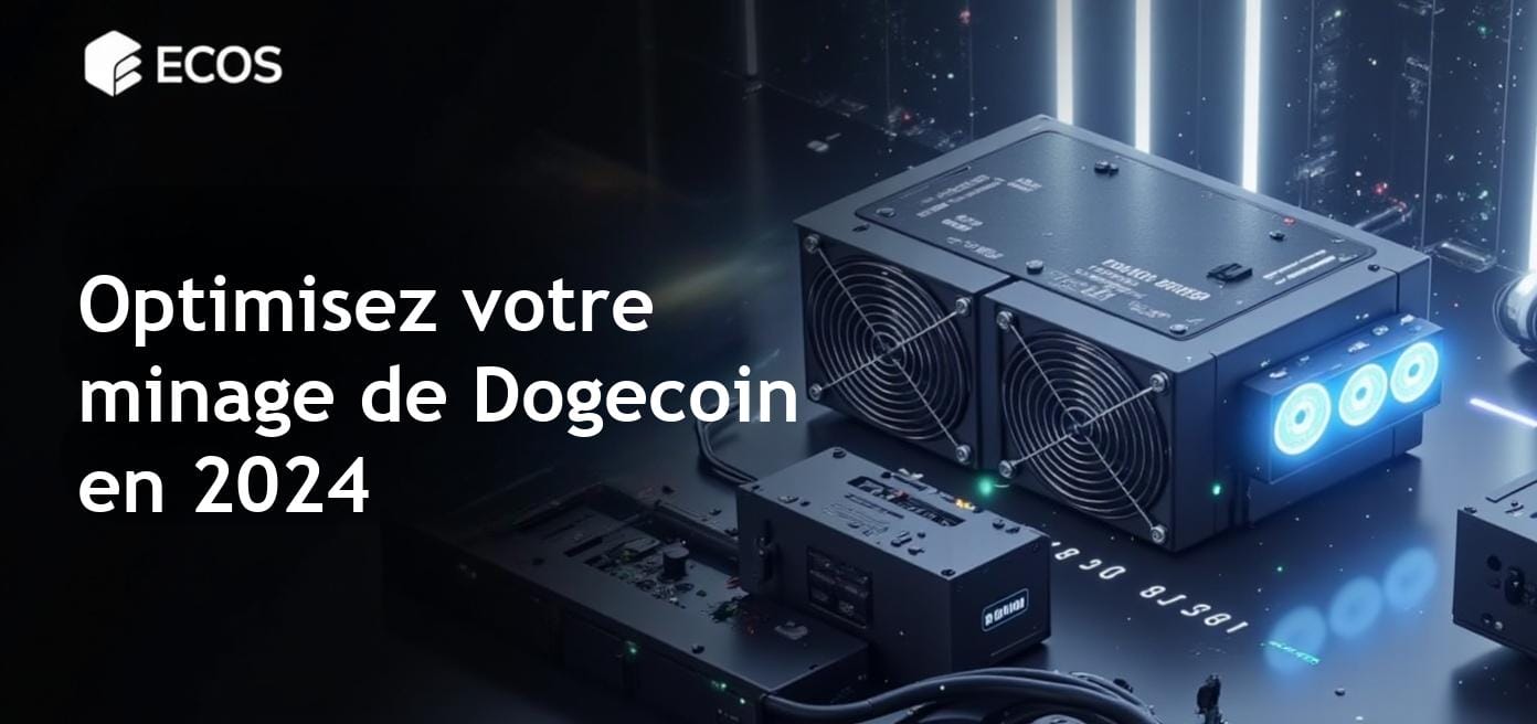 Image détaillée sur le minage de Dogecoin en 2024, mettant en avant l'équipement de minage essentiel.