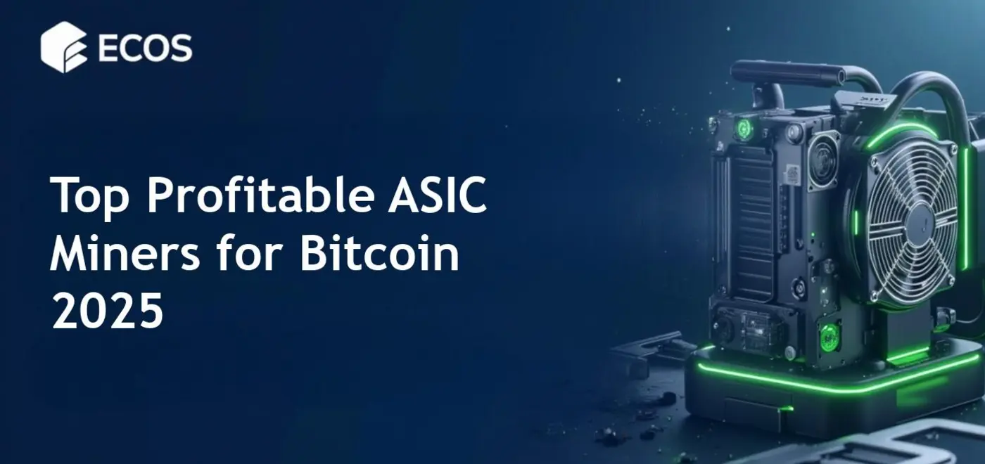 Close-up of top ASIC miners showcased with detailed hardware components, highlighting best ASIC miners 2025 models for profitable bitcoin mining, including Antminer series.