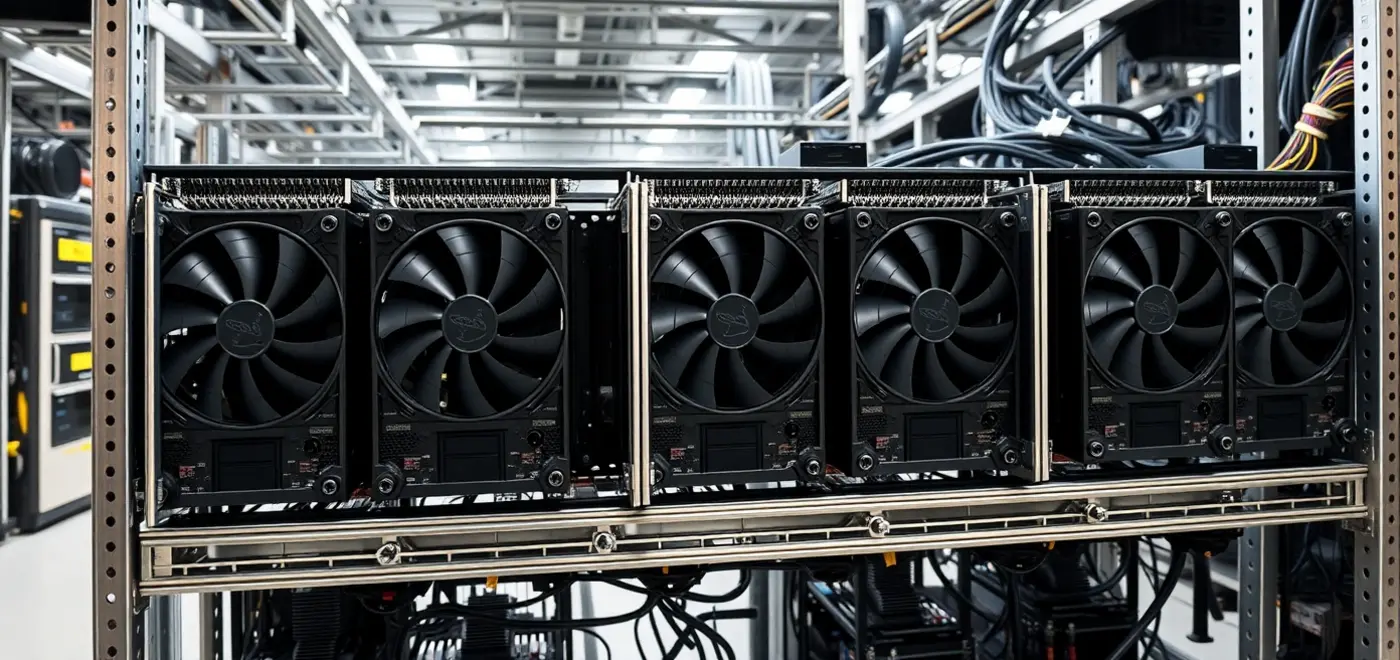 High-resolution image of Antminer S21 Pro mining hardware showing detailed 245 TH/s mining setup used for cryptocurrency mining, highlighting its advanced ASIC technology and profitability features