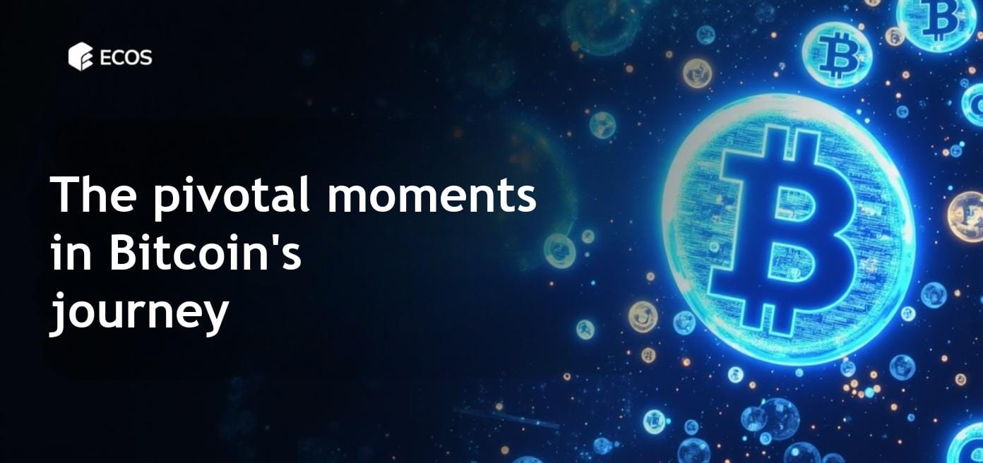 An overview of Bitcoin's historical milestones showcasing its growth and market impact.
