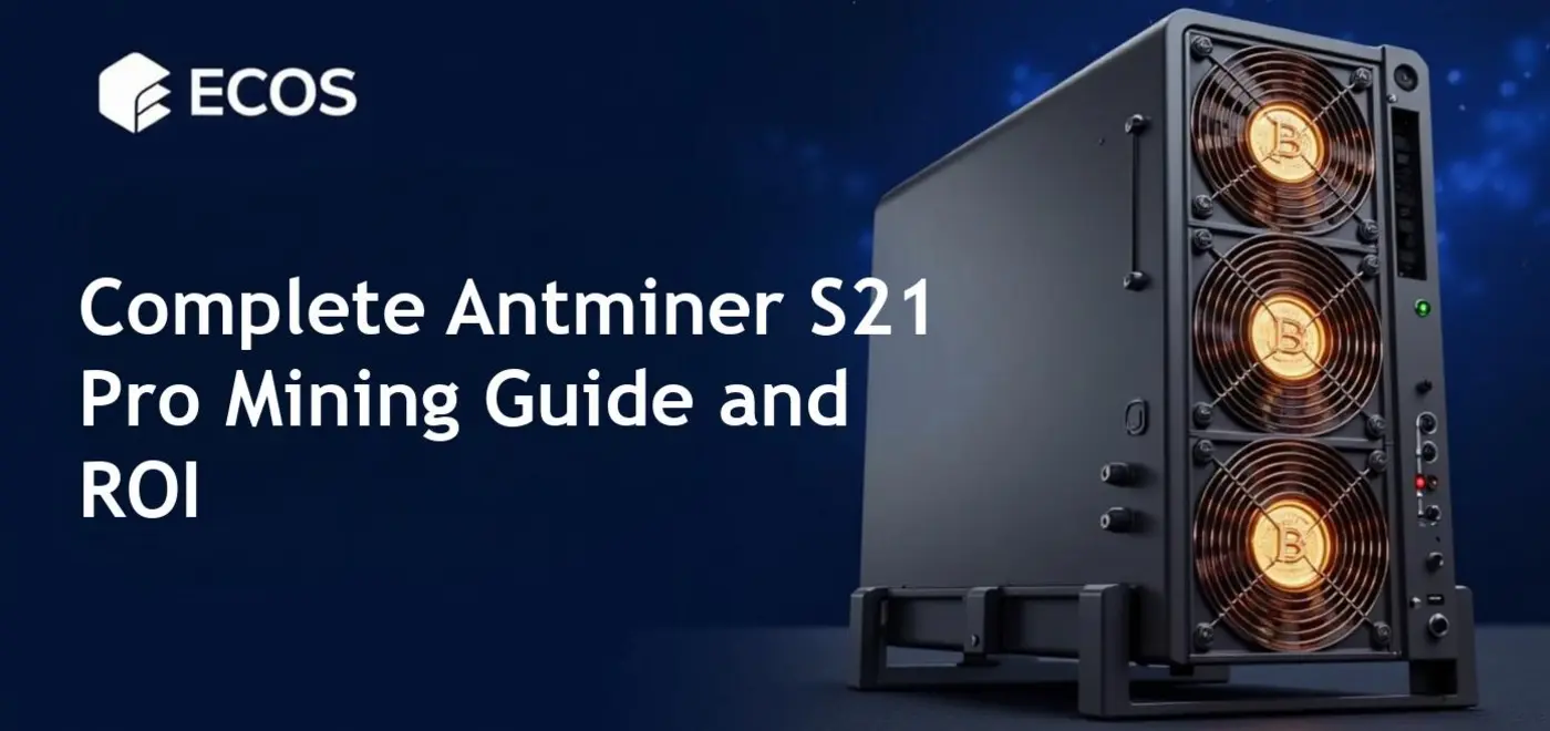 High-resolution image of the Antminer S21 Pro 245 TH/s cryptocurrency mining hardware showcasing its sleek, compact design and cooling fans, optimized for maximum hashing power and efficiency.