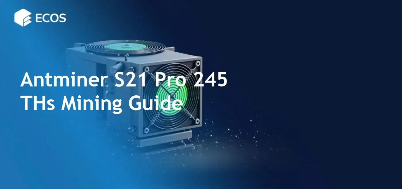 High-performance Antminer S21 Pro 245 TH/s cryptocurrency mining hardware in a professional setting highlighting its advanced technology and efficiency