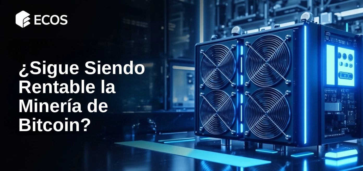 Instalación de minería bitcoin de alta tecnología con varios mineros ASIC en racks de servidores bajo iluminación azul neón, mostrando operaciones de minería de criptomonedas en 2025.