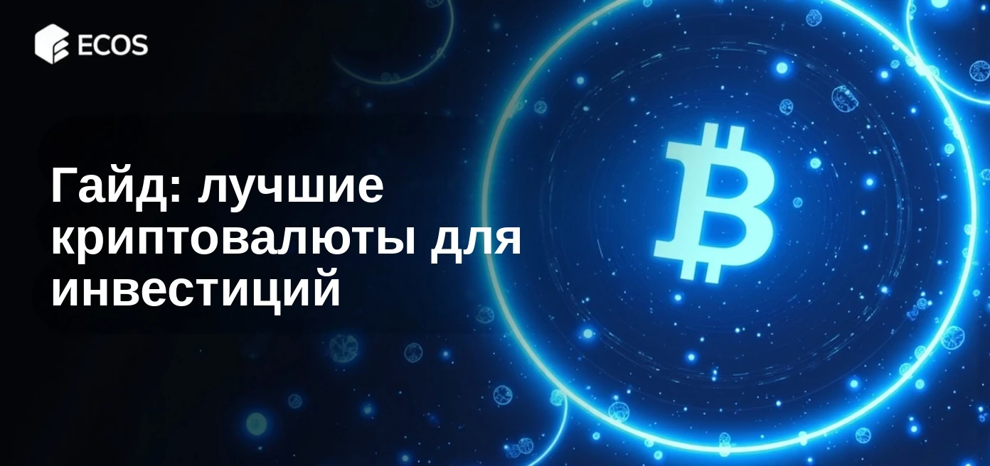 Современная цифровая визуализация с соединёнными блокчейн-узлами и футуристическими символами криптовалют, такими как Биткоин и Эфириум, в технологии неонового синего света.