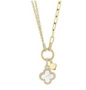 Clover Paper Clip Link Necklace, $ 1