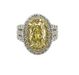 Korman Signature Oval Yellow Diamond Halo Ring, $ 165,000