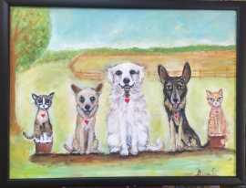 Whimsical Family Pet Portrait: A Heartfelt Fusion , $ 60