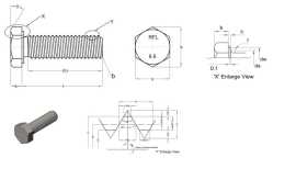 Din 933 Standard Bolt dimension , Grades , Weight , Sonipat