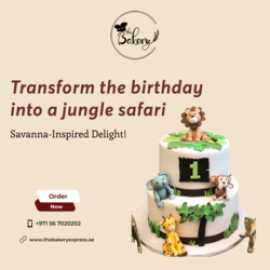Wild One Zoo Themed Birthday Cake, Dubai