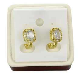 Square Stoned Huggies Earring, Los Angeles
