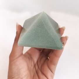 Green Aventurine Light Crystal Pyramid For Luck, Los Angeles