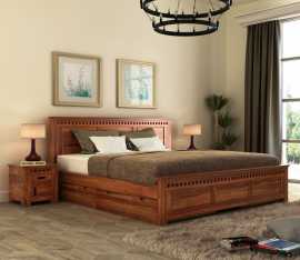 Buy Wooden King Size Bed Online – Luxury Redefined, ¥ 25,000