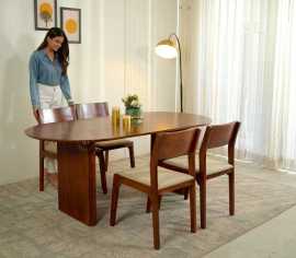 Timeless Dining: Saffron Mango Wood Set, $ 38,989