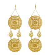 African Gold Plated Long Earrings, $ 48