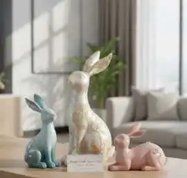 Adorable Rabbit Resin Statue Set , $ 799