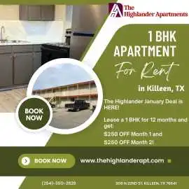 Convenient 1 BHK Apartments in Killeen, TX, Killeen