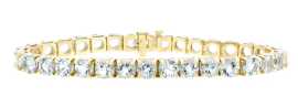 14K YELLOW GOLD TENNIS BRACELET WITH AQUAMARINE, California City