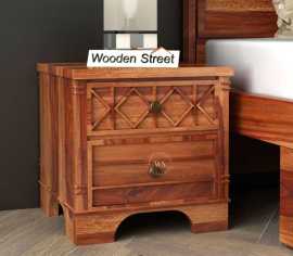 Honey Finish Swirl Bedside Table, $ 7,349