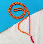 Orange Coral Moonga/Munga Mala for Positive Aura, Los Angeles