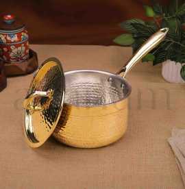 Buy Brass Sauce Pan With Lid, $ 0