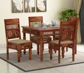 Alanis Honey Finish Dining Set - Wooden Street, ¥ 35,599