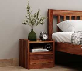 Venice Sheesham Wood Bedside Table - Honey Finish , Rp 6,849