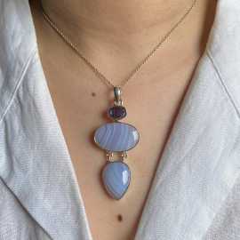 Peaceful Tastefulness: Blue Lace Agate Jewelry for, $ 65