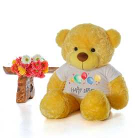 Cheerful Yellow Bear | A Sunshine Hug in Plush, ps 114