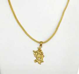 Lord Shree Radha Krishna Gold Plated Pendant Neckl, $ 18