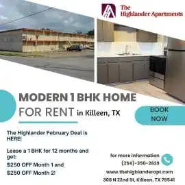 1 Bedroom Rental Property in Killeen, TX, Killeen