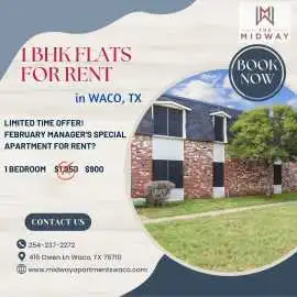 Perfect 1 Bedroom Flat for Rent in Waco, TX, Waco