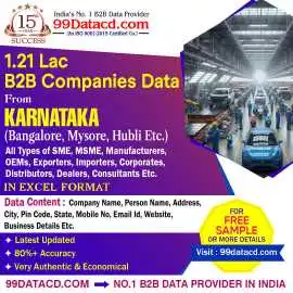 1.21 Lac Karnataka B2B Companies Data, Delhi