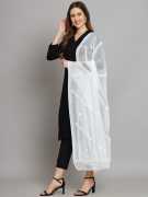 Shop Chikankari White Dupattas Online From Paramou, $ 2,299