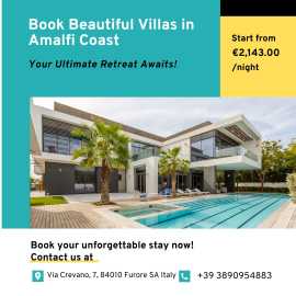 Book Beautiful Villas in Amalfi Coast, Furore