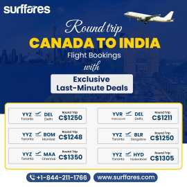 Cheap Toronto to Delhi Flight Tickets Surffares, Toronto