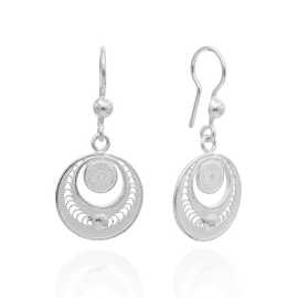 Handcrafted Silver Filigree Earrings – Zehrai , $ 85