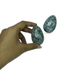 Spotted Black and White Jasper Crystal Egg, Los Angeles