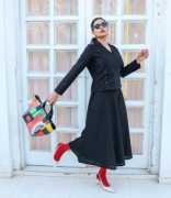 Black Linen Jacket & Skirt Set, Mumbai