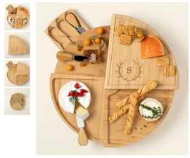 Personalized Compact Swivel Cheese Board, $ 30