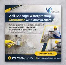Wall seepage waterproofing contractors in Horamavu, Bengaluru
