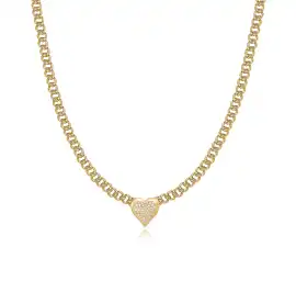 Heart Cuban Necklace & Heart Cuban Link Necklace |, Miami