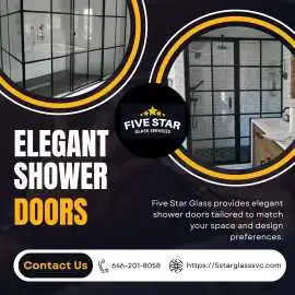 Custom Elegant Shower Doors | Five Star Glass, Englewood