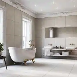 Promise Ivory Beige Concrete Effect Porcelain Tile, £ 28